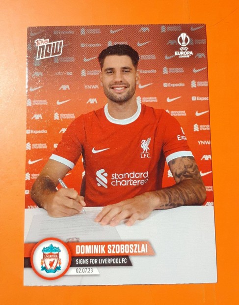 Szoboszlai Dominik Liverpool Topps Now focis krtya