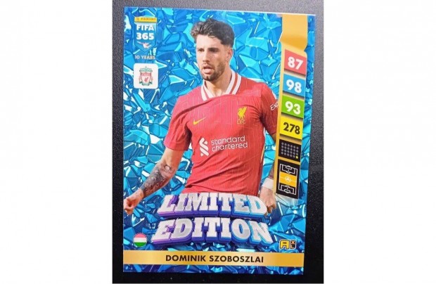 Szoboszlai Dominik Liverpool XXL focis krtya Panini FIFA 365 2024-25