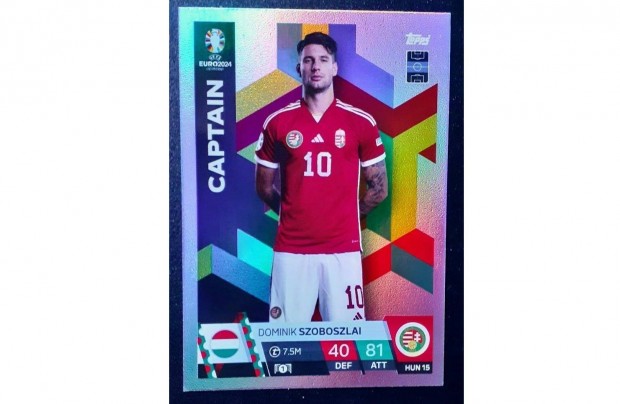 Szoboszlai Dominik Magyarország Captain focis kártya Euro 2024