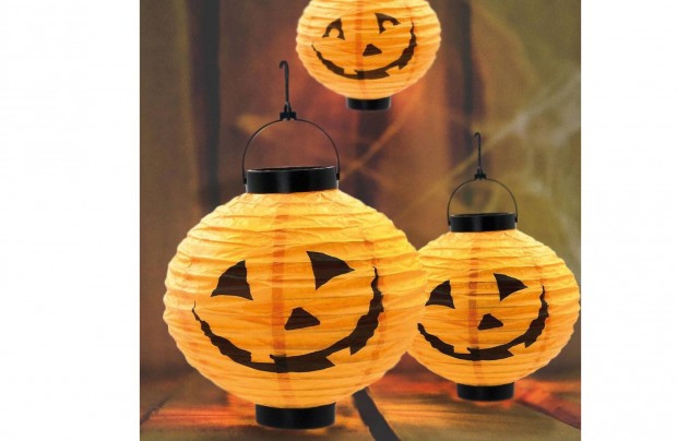 Szolr Halloween-i Narancssrga tk napelemes vilgt LED lampion