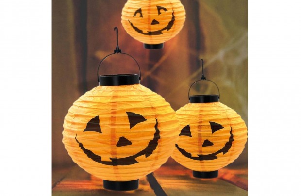 Szolr Halloween-i Narancssrga tk napelemes vilgt LED lampion