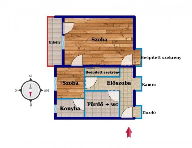 Szolnokon 1,5 szobs tgla laks elad