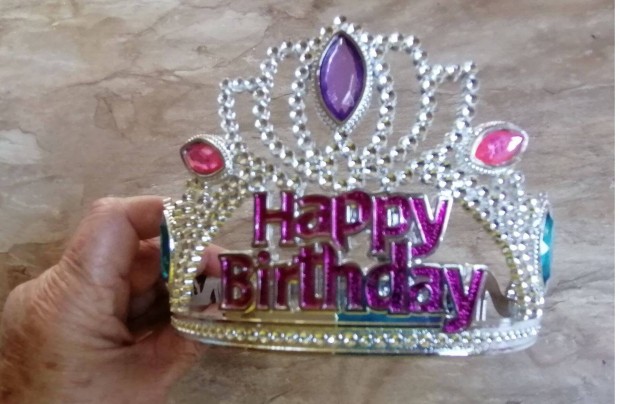 Szülinapi, csillogó, köves tiara, korona eladó!