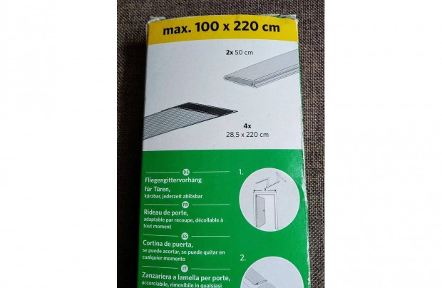 Szúnyogháló ajtóra 220x100 cm bolti új könnyen felszerelhető és levehe