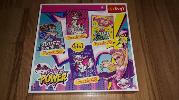 Szuperhs Barbie puzzle, Trefl 4in1 (35,48,54,70 db-os), jszer