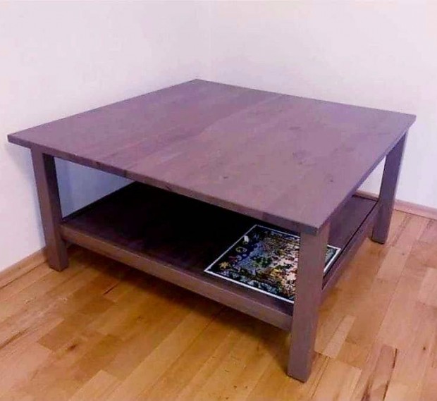 Szrke/barna Ikea Hemnes dohnyzasztal asztal 90x90 cm