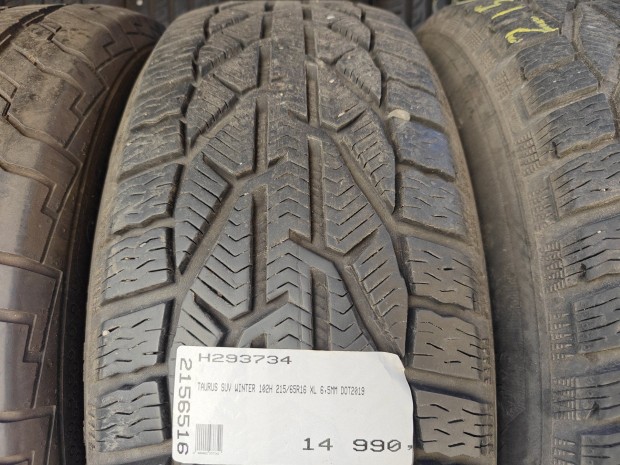 TAURUS SUV WINTER 102H 215/65R16 XL 6,5MM DOT2019 HASZNÁLT TÉLIGUMI H