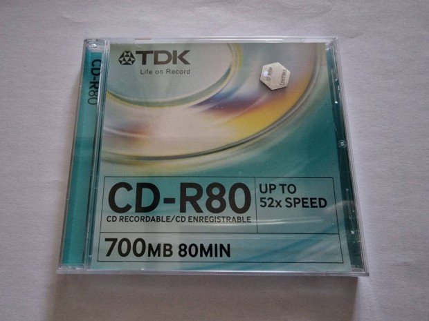 TDK CD-R80 52x 700MB s DVD-R 1-16x 4,7 GB lemezek vastag tokban