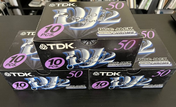 TDK DJ2 type2 kazetta, kazettk bontatlan 10-es dobozban