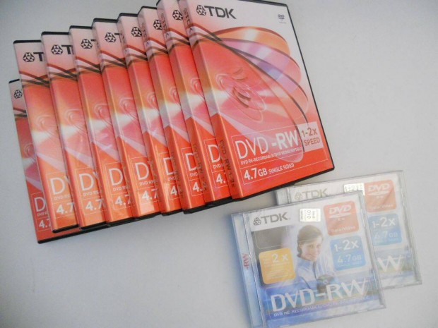 TDK DVD-RW 1-2x - jrarhat DVD lemez 9db