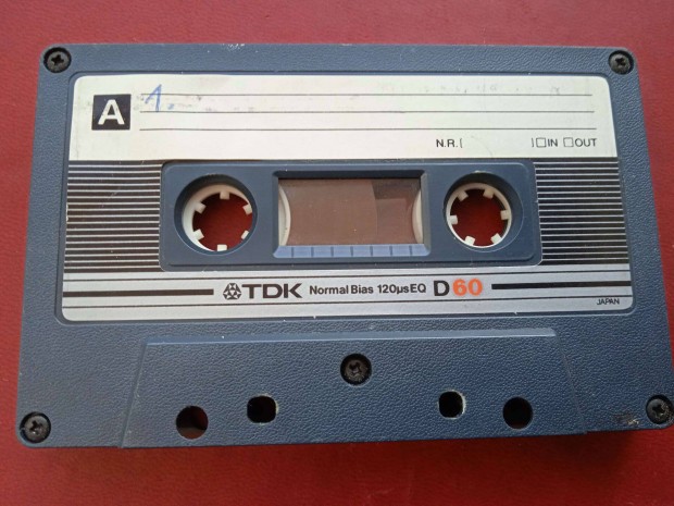 TDK D 60 retro audio kazetta borító papír nélkül , Made in Japan