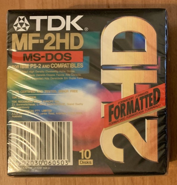 TDK MF-2HD 3,5" floppy lemezek flis