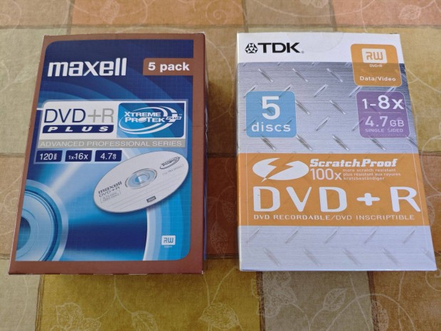 TDK/Maxell DVD+R karcálló lemezek