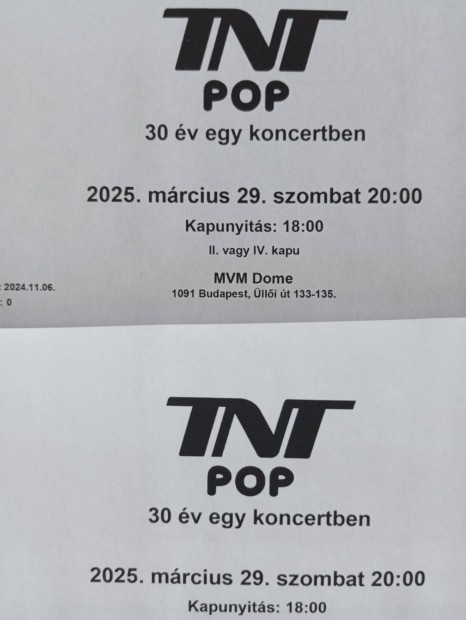 TNT30 koncertjegy