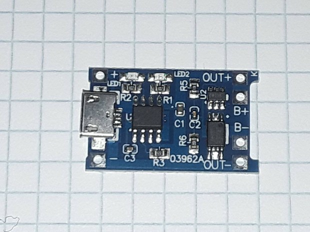 TP4056 mikro micro USB 18650 akkumultor tlt 5V max. 1A