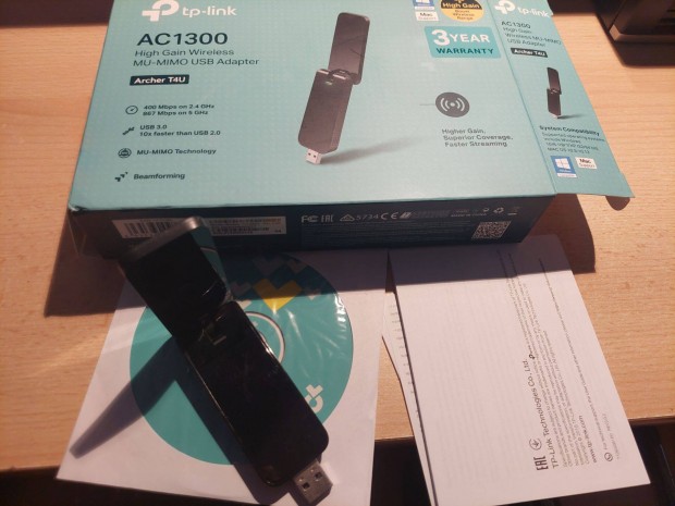 TP-Link Archer T4U AC1300 usb wifi adapter elad. Post van!