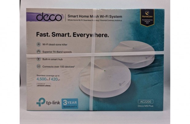 TP-Link Deco M9 Plus (2 db) Mesh Wi-Fi rendszer, bontatlan, j