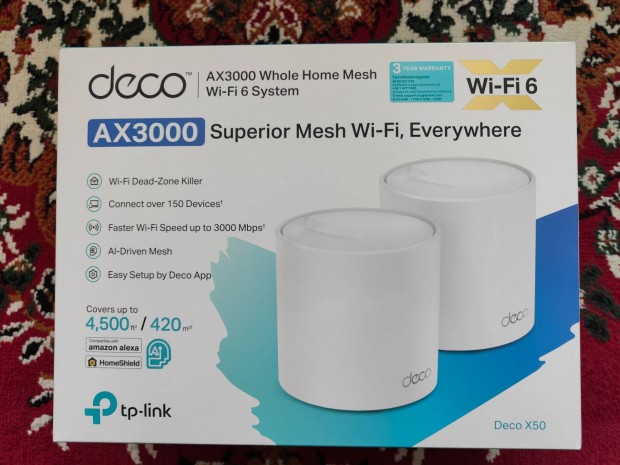 TP-Link Deco X50 AX3000 Mesh Router 2 darab