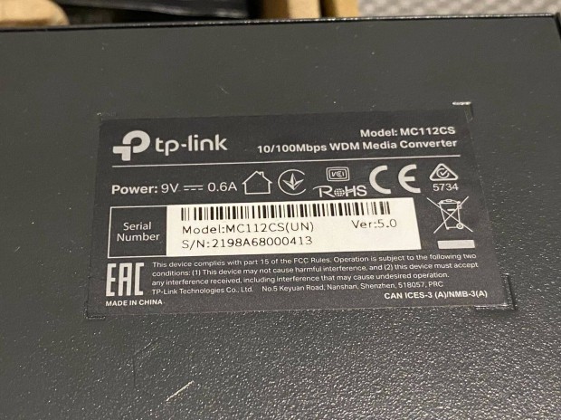 TP-Link MC112CS 10/100Mbps WDM mdia konverter