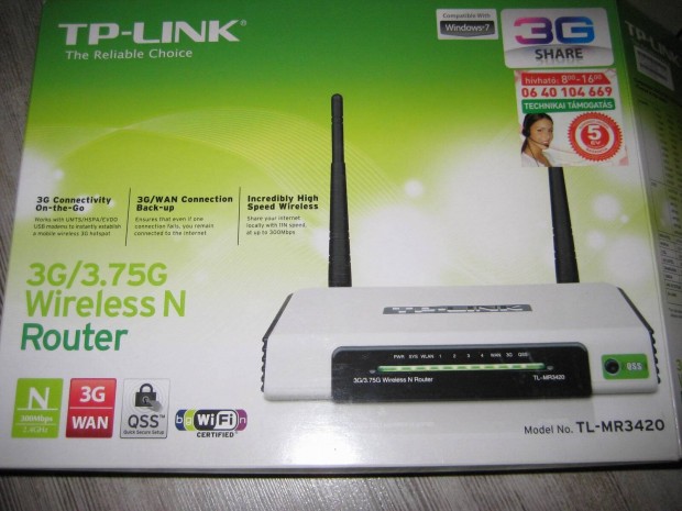 TP-Link TL-MR3420 300Mbps 3G/3,75G WiFi router jszer, hibtlan