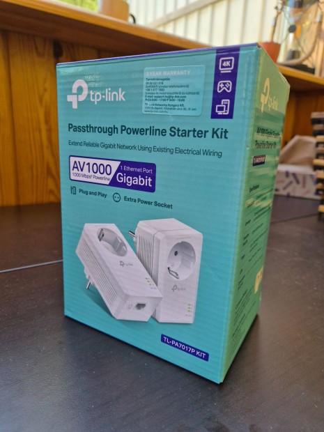 TP Link TL-PA7017P KIT AV1000 gigabit áramköri jeltovábbító készlet ko