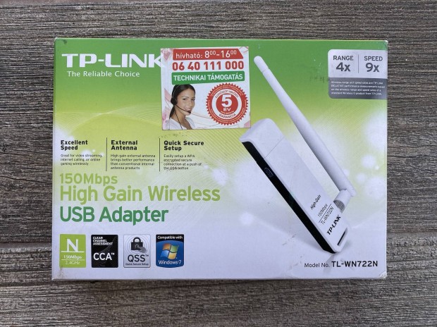 TP-Link TL-WN722N Vezetk nlkli adapter, USB 2.0