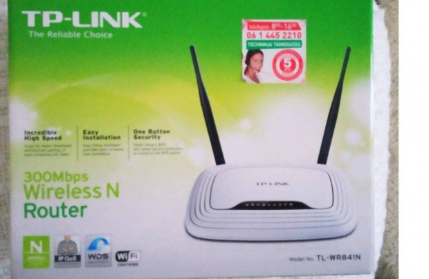 TP-Link TL-WR841N Wireless router N 300Mbps. Dobozval, cd-vel egytt