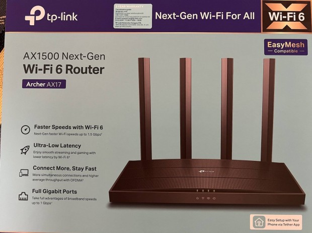 TP-Link Wi-Fi 6 Router elad!