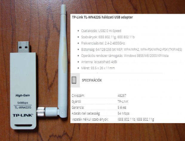 TP-link hlzati USB adapter