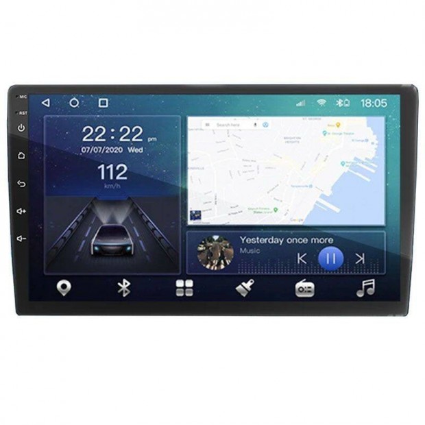 TS18 Android 12 univerzlis fejegysg, 10", 2DIN, 4/32GB, GPS, 4G LTE