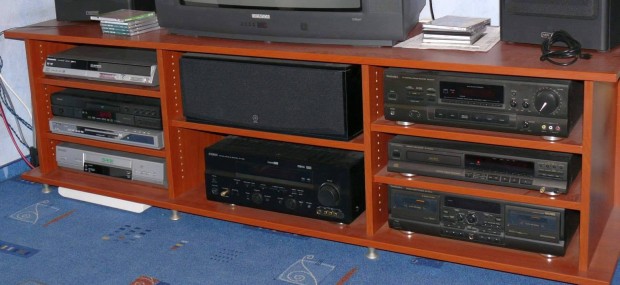 TV állvány, HiFi, videó tárolóval sötét alma színben