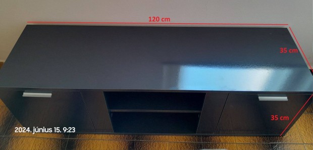 TV szekrny llvny szrke 2 ajts 1 polc (120x35x35 cm)