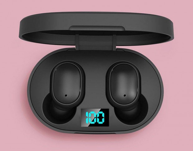 TWS E6S Bluetooth flhallgat fejhallgat zajszr mikrofonos LED