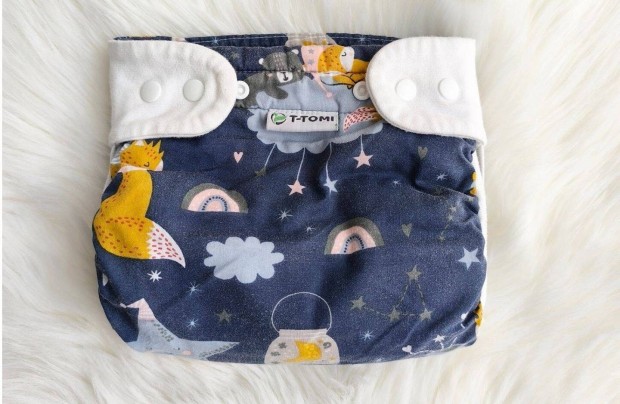 T-Tomi Ortopédiai terpeszpelenka patentokkal (5-9kg) Éjszakai rókás