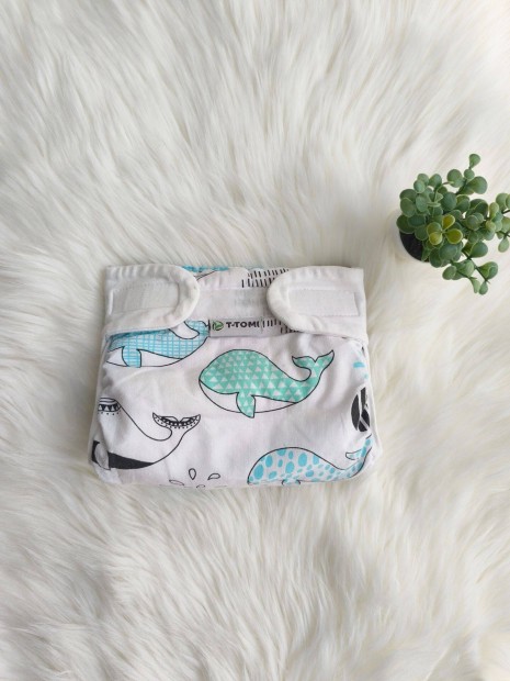 T-Tomi Ortopédiai terpeszpelenka tépőzáras (3-6kg) Bálnás