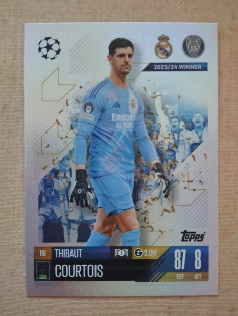 T. Courtois (Real Madrid) Match Attax Bajnokok Ligja 2024/25 krtya