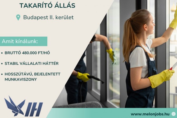 Takarító álláslehetőség
