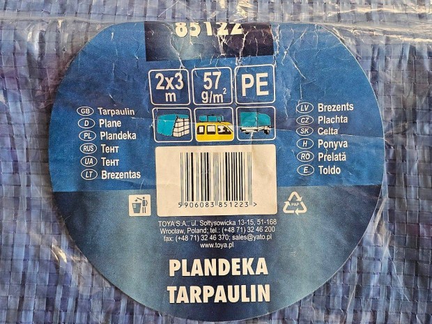 Takar Ponyva, 2x3 m, 57g/m2