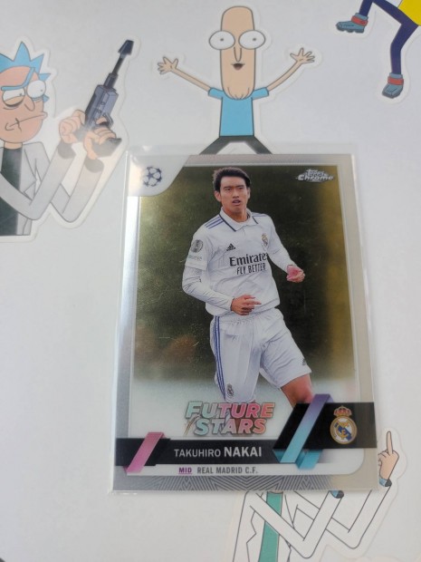 Takuhiro Nakai Topps Chrome Future Stars focis krtya Real Madrid