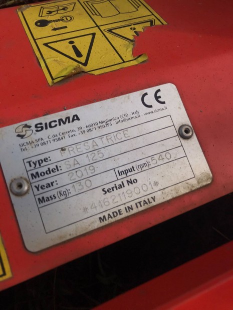 Talajmar kistraktorhoz Sicma SA125