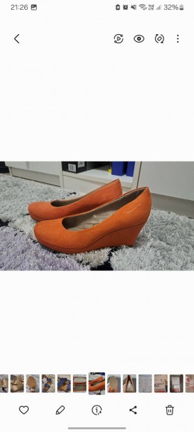 Tamaris narancssarga magassark cip