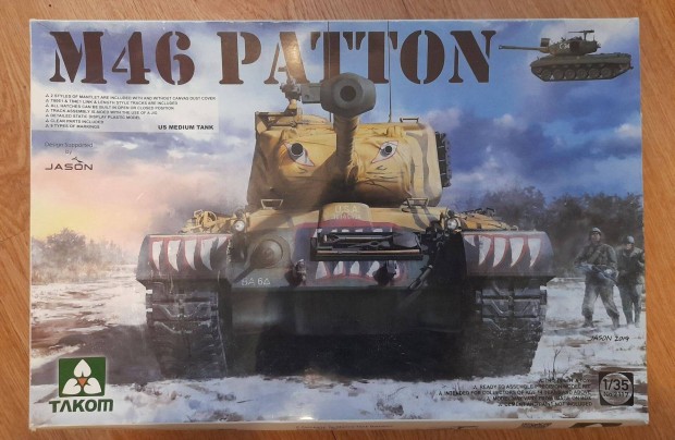 Tank Harckocsi Modell Makett Takom 2117 US Medium Tank M-46 Patton