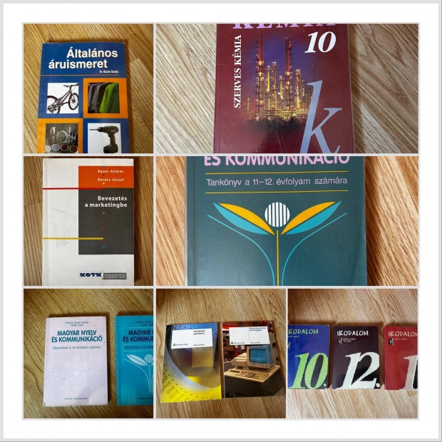 Tankönyvek (Kémia, Magyar irodalom, Kereskedelmi, Marketing)