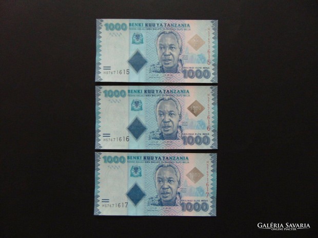 Tanzania 3 darab 1000 shilling hajtatlan - sorszmkvet !