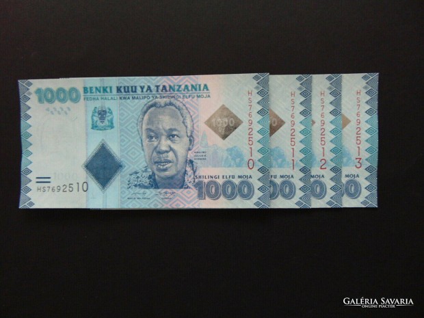 Tanzania 4 darab 1000 shilling hajtatlan - sorszmkvet bankjegyek