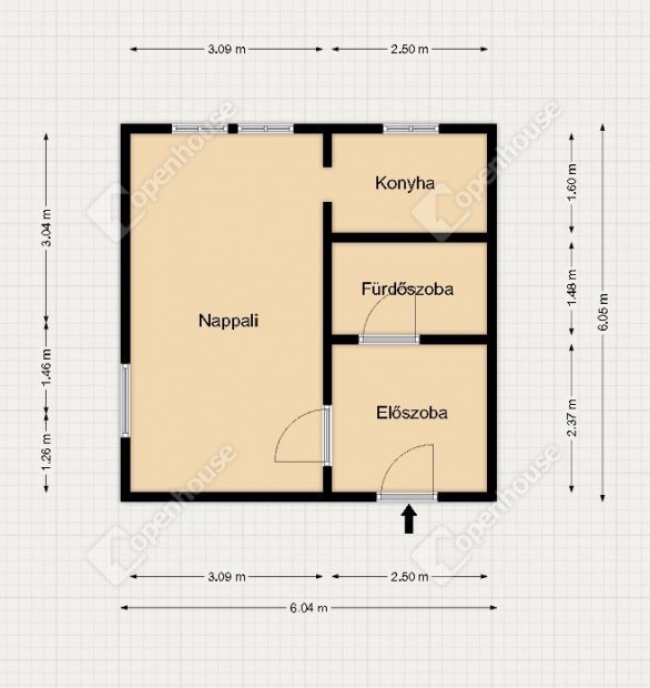 Tatab�ny�n, �jv�rosban 1 szob�s t�glalak�s elad�!