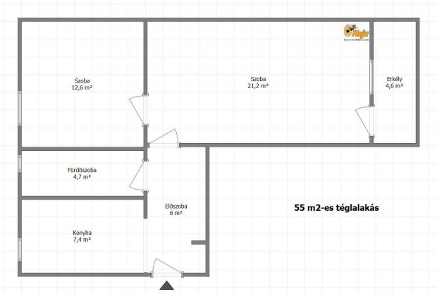 Tatab�ny�n elad� 55 m2 es t�glalak�s!