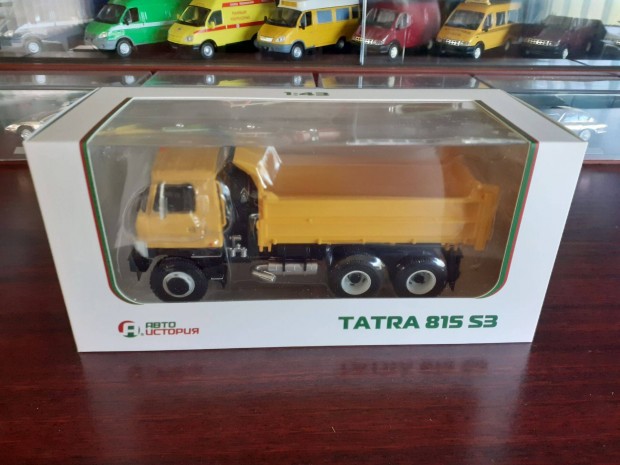 Tatra 815 S3 Billenos sarga "Autoistoria" kisauto 1/43 modell Elad