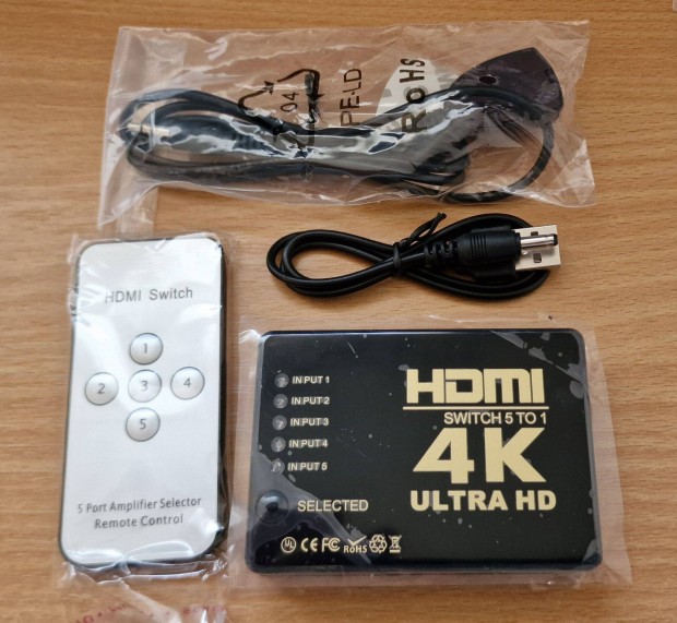 Tvirnyts 4K HDMI HUB kapcsol eloszt 5 be s 1 kimeneti port