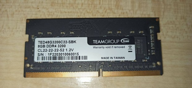 Team Group 8GB DDR4 3200MHz Sodimm TED48G3200C22